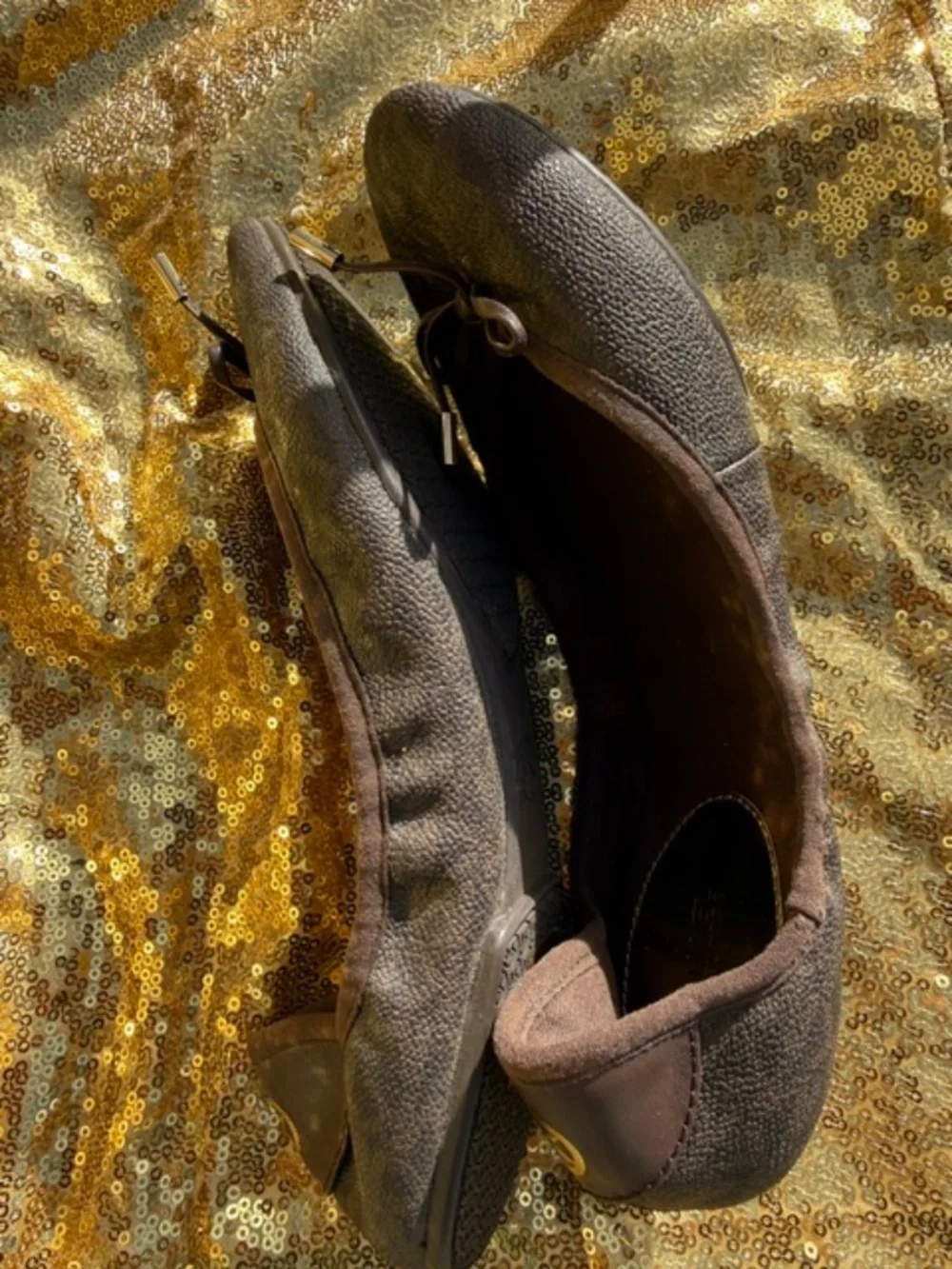 Micheal Kors Leather Monogram City Ball Ballet Flats